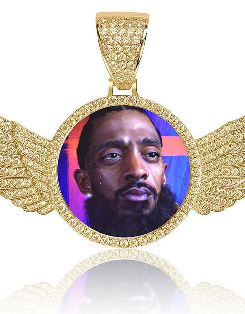 Load image into Gallery viewer, THE FLYING ANGEL® - Custom Round Photo Pendant by Bling Proud | Urban Jewelry Online Store
