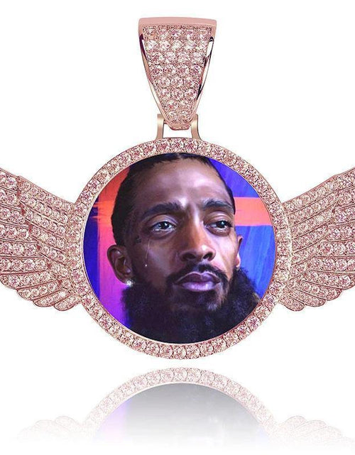 Load image into Gallery viewer, THE FLYING ANGEL® - Custom Round Photo Pendant by Bling Proud | Urban Jewelry Online Store
