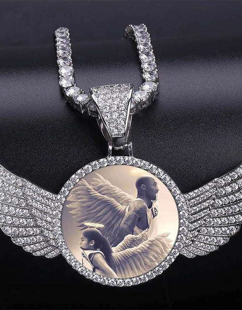 Load image into Gallery viewer, THE FLYING ANGEL® - Custom Round Photo Pendant by Bling Proud | Urban Jewelry Online Store
