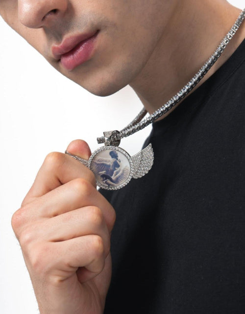 Load image into Gallery viewer, THE FLYING ANGEL® - Custom Round Photo Pendant by Bling Proud | Urban Jewelry Online Store
