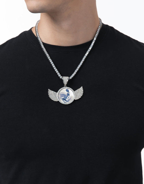 Load image into Gallery viewer, THE FLYING ANGEL® - Custom Round Photo Pendant by Bling Proud | Urban Jewelry Online Store
