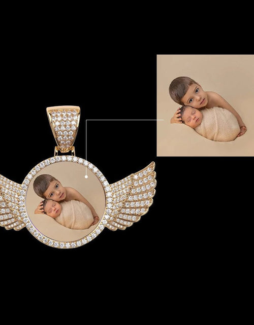 Load image into Gallery viewer, THE FLYING ANGEL® - Custom Round Photo Pendant by Bling Proud | Urban Jewelry Online Store
