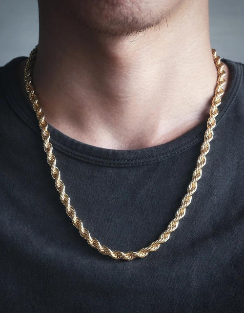 Load image into Gallery viewer, The Golden Age II® - 6mm Rope Chain With Iced Diamond Lock by Bling Proud | Urban Jewelry Online Store

