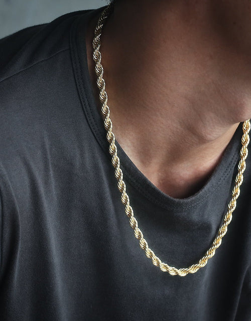 Load image into Gallery viewer, The Golden Age II® - 6mm Rope Chain With Iced Diamond Lock by Bling Proud | Urban Jewelry Online Store
