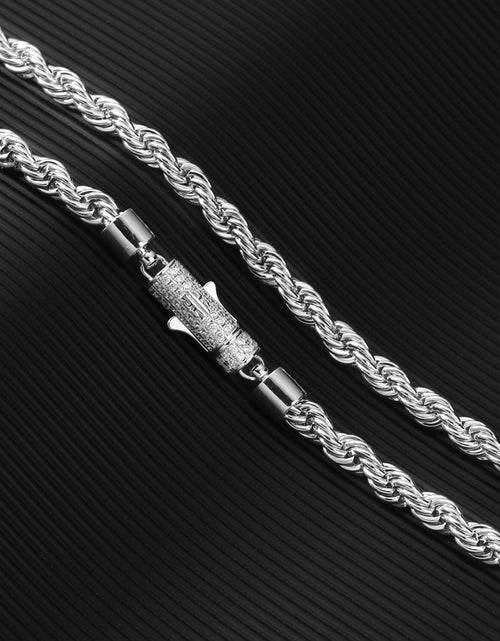 Load image into Gallery viewer, The Golden Age II® - 6mm Rope Chain With Iced Diamond Lock by Bling Proud | Urban Jewelry Online Store
