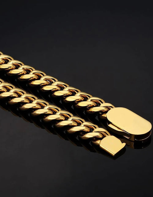 Load image into Gallery viewer, The Golden Age Ⅱ® - Cuban Link Chain 18K Gold (Push Button Clasp) by Bling Proud | Urban Jewelry Online Store
