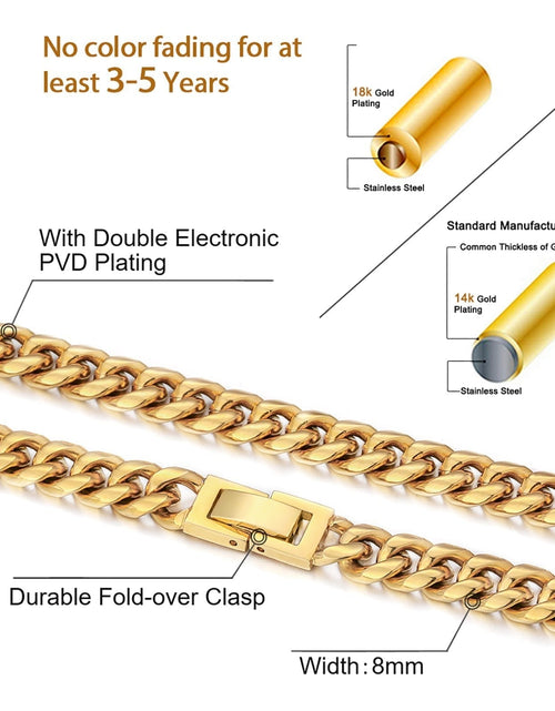 Load image into Gallery viewer, The Golden Age® - 8mm Miami Cuban Link Chain 18K Gold Plated by Bling Proud | Urban Jewelry Online Store
