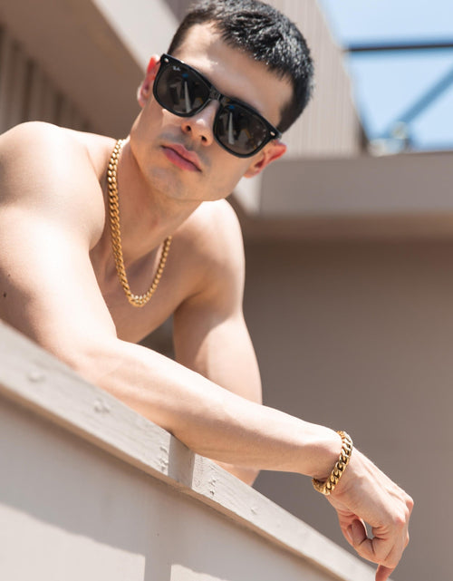 Load image into Gallery viewer, The Golden Nugget® - 12mm Iced Miami Cuban Link Chain 18K Gold Plated with CZ Clasp by Bling Proud | Urban Jewelry Online Store
