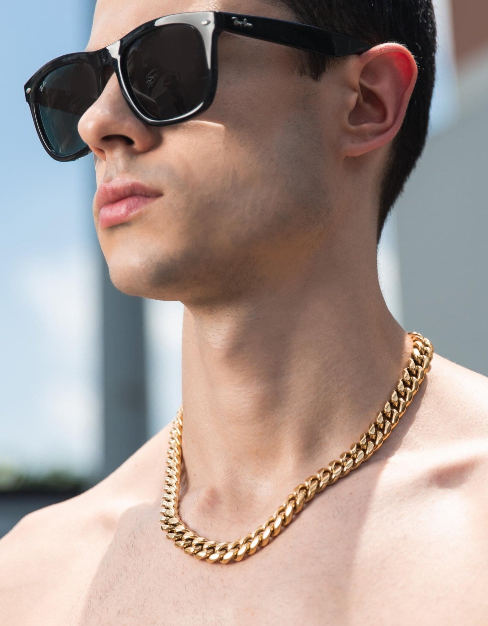 The Golden Nugget® - 12mm Iced Miami Cuban Link Chain 18K Gold Plated with CZ Clasp by Bling Proud | Urban Jewelry Online Store