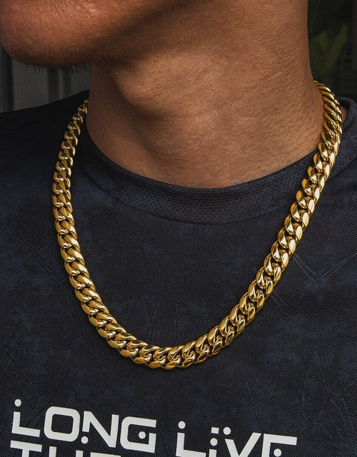 Load image into Gallery viewer, The Golden Time II® - 12mm Miami Cuban Link Chain 18K Gold Plated by Bling Proud | Urban Jewelry Online Store
