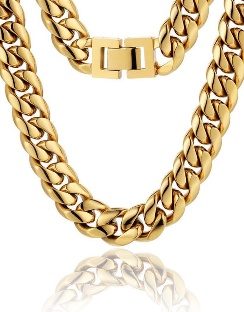 Load image into Gallery viewer, The Golden Time II® - 12mm Miami Cuban Link Chain 18K Gold Plated by Bling Proud | Urban Jewelry Online Store
