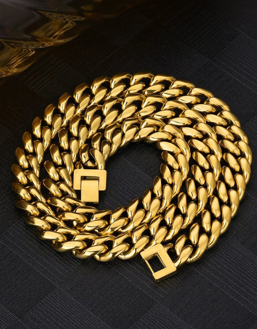 Load image into Gallery viewer, The Golden Time II® - 12mm Miami Cuban Link Chain 18K Gold Plated by Bling Proud | Urban Jewelry Online Store
