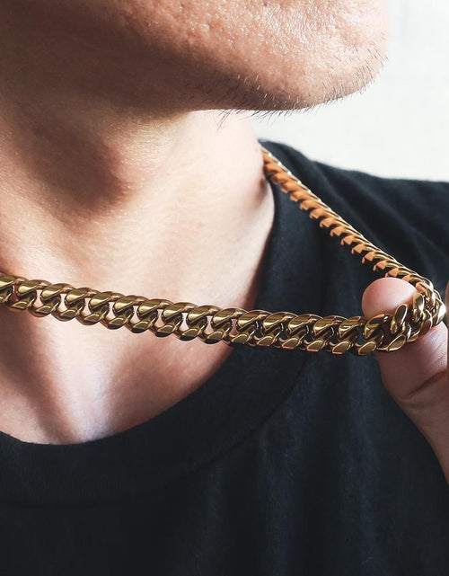 Load image into Gallery viewer, The Golden Time® - 10mm Miami Cuban Link Chain 18K Gold Plated by Bling Proud | Urban Jewelry Online Store
