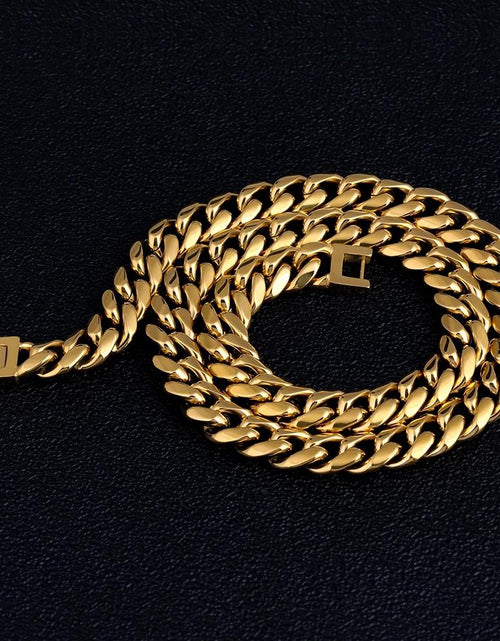 Load image into Gallery viewer, The Golden Time® - 10mm Miami Cuban Link Chain 18K Gold Plated by Bling Proud | Urban Jewelry Online Store
