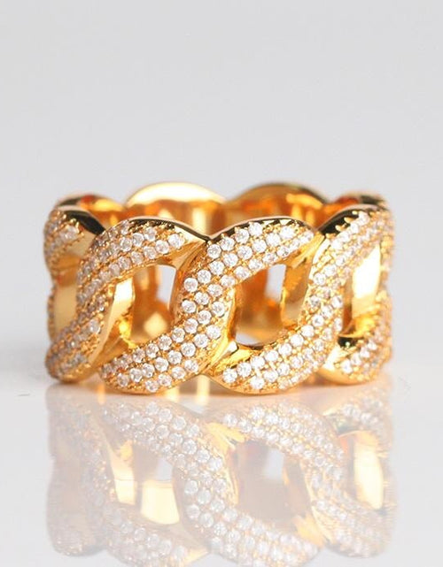 Load image into Gallery viewer, The Lord® - Iced Out Cuban Link Ring 18K Gold Plated by Bling Proud | Urban Jewelry Online Store
