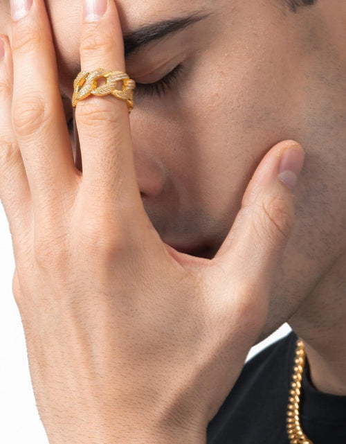 Load image into Gallery viewer, The Lord® - Iced Out Cuban Link Ring 18K Gold Plated by Bling Proud | Urban Jewelry Online Store
