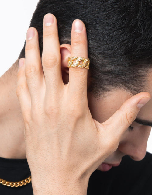 Load image into Gallery viewer, The Lord® - Iced Out Cuban Link Ring 18K Gold Plated by Bling Proud | Urban Jewelry Online Store

