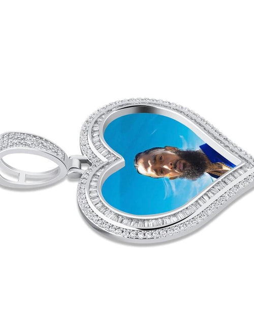 Load image into Gallery viewer, THE LOVING HEART® - Custom Photo Pendant Baguette Cut by Bling Proud | Urban Jewelry Online Store
