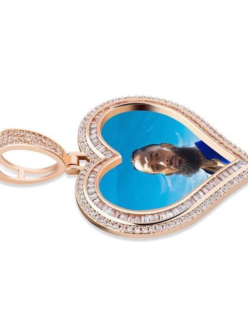 Load image into Gallery viewer, THE LOVING HEART® - Custom Photo Pendant Baguette Cut by Bling Proud | Urban Jewelry Online Store
