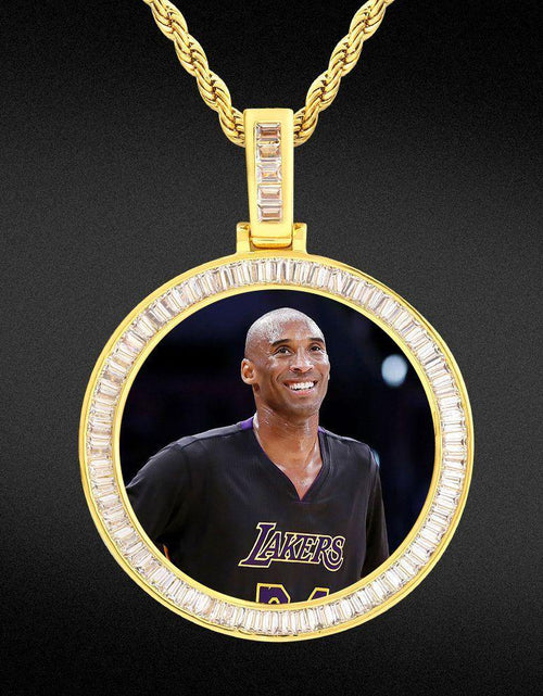 Load image into Gallery viewer, THE MISSING® - Custom Iced Out Baguette Cut Round Photo Pendant by Bling Proud | Urban Jewelry Online Store
