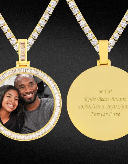 Load image into Gallery viewer, THE MISSING® - Custom Iced Out Baguette Cut Round Photo Pendant by Bling Proud | Urban Jewelry Online Store
