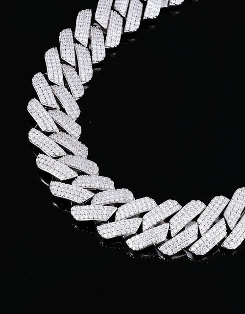 Load image into Gallery viewer, The Proud Moment II® - 20mm Iced Out 3 Row Diamond Prong Cuban Link Chain Choker in White Gold by Bling Proud | Urban Jewelry Online Store
