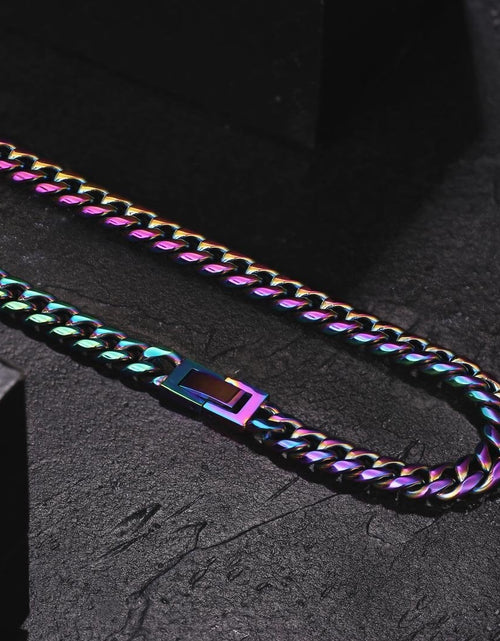 Load image into Gallery viewer, The Rainbow Baby® - 8mm Rainbow Miami Cuban Link Chain by Bling Proud | Urban Jewelry Online Store
