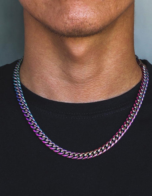 Load image into Gallery viewer, The Rainbow Baby® - 8mm Rainbow Miami Cuban Link Chain by Bling Proud | Urban Jewelry Online Store
