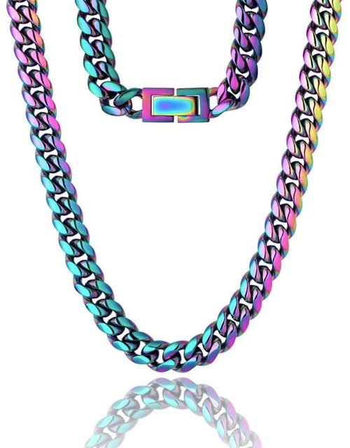 Load image into Gallery viewer, The Rainbow Baby® - 8mm Rainbow Miami Cuban Link Chain by Bling Proud | Urban Jewelry Online Store
