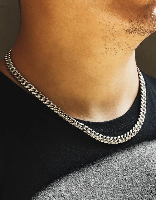 Load image into Gallery viewer, The Silver Lining® - 8mm Miami Cuban Link Chain White Gold Plated by Bling Proud | Urban Jewelry Online Store
