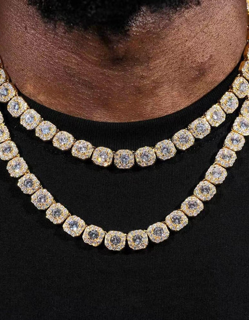 Load image into Gallery viewer, THE STAR CLUSTER® - 10mm Cluster Tennis Chain in 14K Gold by Bling Proud | Urban Jewelry Online Store
