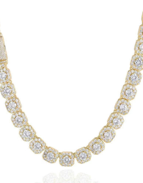 Load image into Gallery viewer, THE STAR CLUSTER® - 10mm Cluster Tennis Chain in 14K Gold by Bling Proud | Urban Jewelry Online Store
