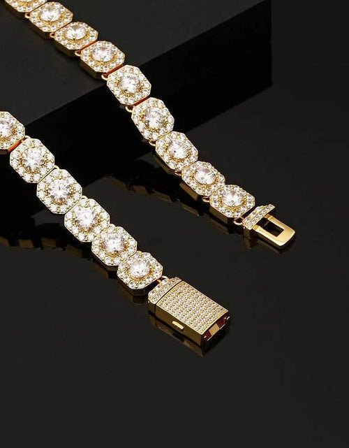 Load image into Gallery viewer, THE STAR CLUSTER® - 10mm Cluster Tennis Chain in 14K Gold by Bling Proud | Urban Jewelry Online Store
