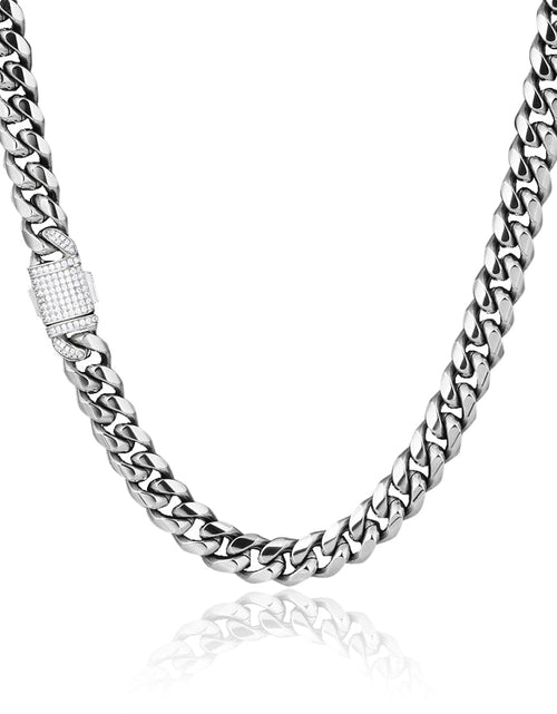 Load image into Gallery viewer, The Stormtrooper® - 12mm Iced Miami Cuban Link Chain White Gold Plated with CZ Clasp by Bling Proud | Urban Jewelry Online Store
