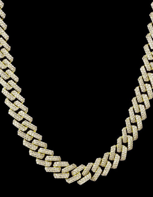 Load image into Gallery viewer, The Stunning Moment III® - 14mm Iced Out Diamond Prong Link Cuban Choker Chain in 14K Gold by Bling Proud | Urban Jewelry Online Store
