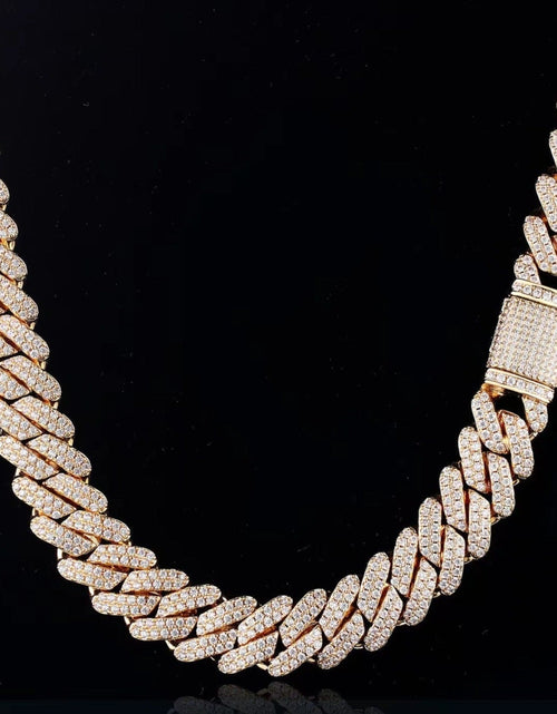 Load image into Gallery viewer, The Stunning Moment II® - 13mm Iced Diamond Prong Link Cuban Choker Chain in 14K Gold by Bling Proud | Urban Jewelry Online Store
