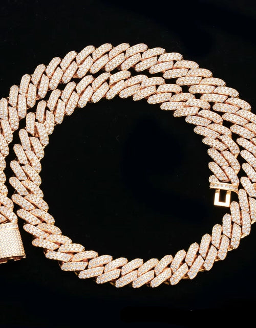 Load image into Gallery viewer, The Stunning Moment II® - 13mm Iced Diamond Prong Link Cuban Choker Chain in 14K Gold by Bling Proud | Urban Jewelry Online Store
