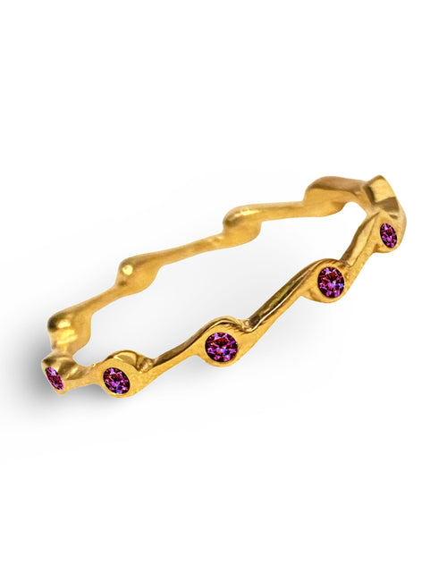 Load image into Gallery viewer, Amethyst Birthstone Stacker Ring by The Urban Charm by The Urban Charm
