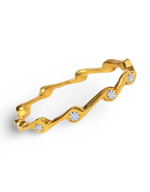 Load image into Gallery viewer, Diamond Crystal Birthstone Stacker Ring by The Urban Charm
