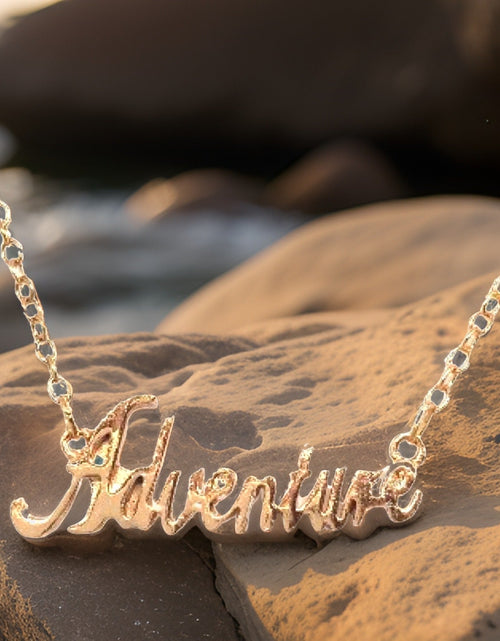 Load image into Gallery viewer, Adventure Script Necklace by The Urban Charm by The Urban Charm
