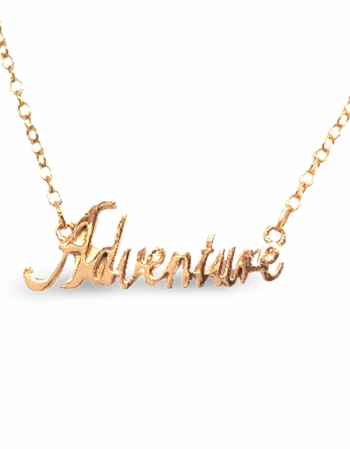 Load image into Gallery viewer, Adventure Script Necklace by The Urban Charm by The Urban Charm
