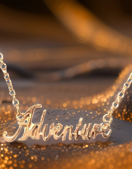 Load image into Gallery viewer, Adventure Script Necklace by The Urban Charm by The Urban Charm

