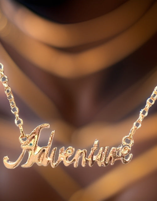 Load image into Gallery viewer, Adventure Script Necklace by The Urban Charm by The Urban Charm
