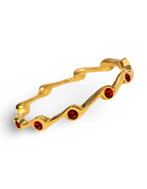Load image into Gallery viewer, Ruby Birthstone Stacker Ring by The Urban Charm
