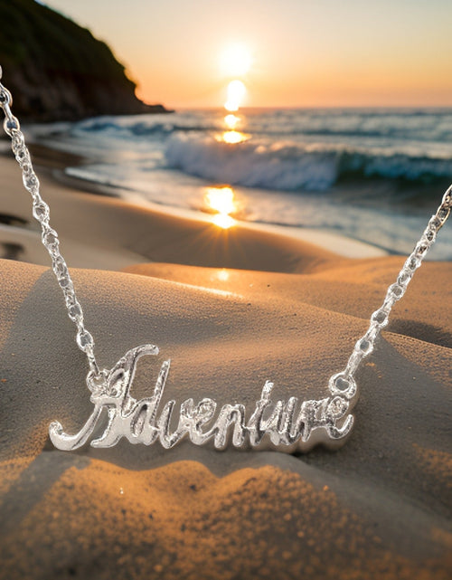Load image into Gallery viewer, Adventure Script Necklace by The Urban Charm by The Urban Charm
