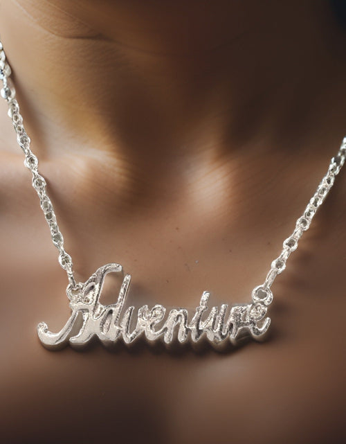 Load image into Gallery viewer, Adventure Script Necklace by The Urban Charm by The Urban Charm
