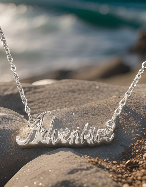 Load image into Gallery viewer, Adventure Script Necklace by The Urban Charm by The Urban Charm
