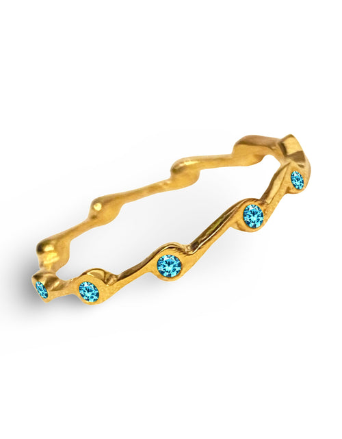 Load image into Gallery viewer, Aquamarine Birthstone Stacker Ring by The Urban Charm
