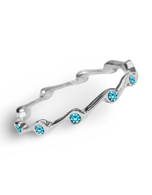 Load image into Gallery viewer, Aquamarine Birthstone Stacker Ring by The Urban Charm
