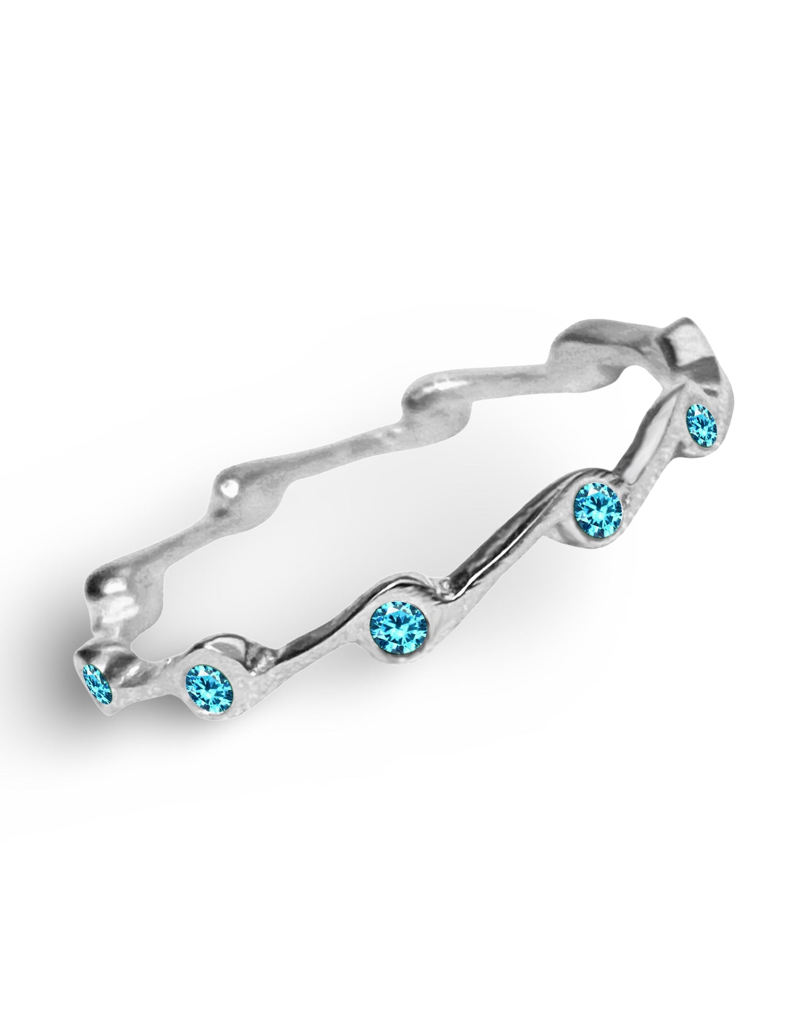 Aquamarine Birthstone Stacker Ring by The Urban Charm